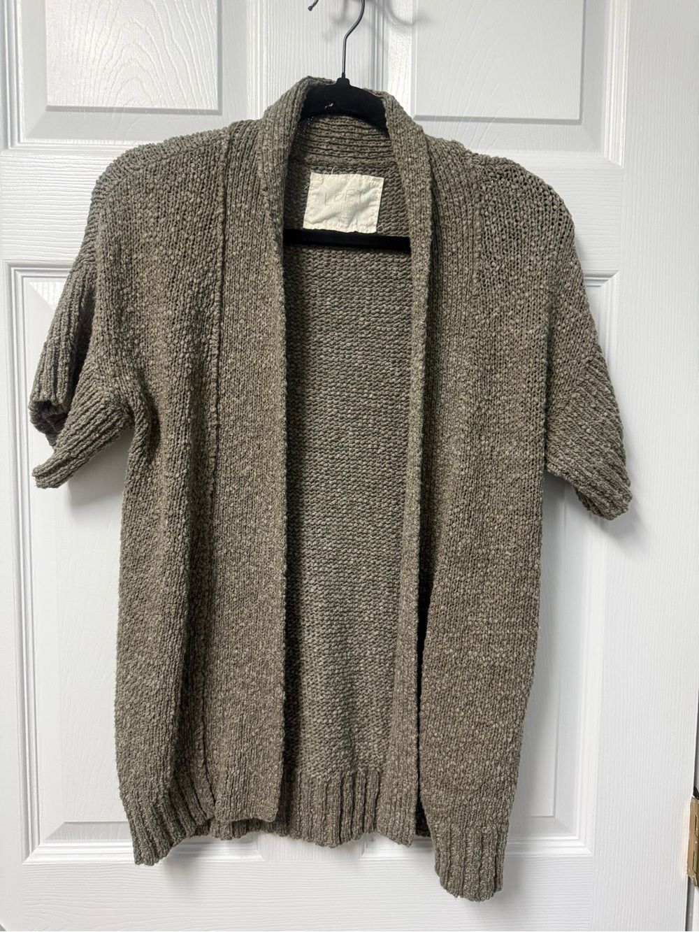 Ann Taylor LoFt Lounges women’s Open-Front Shawl Collar Sweater Cardigan - Taupe